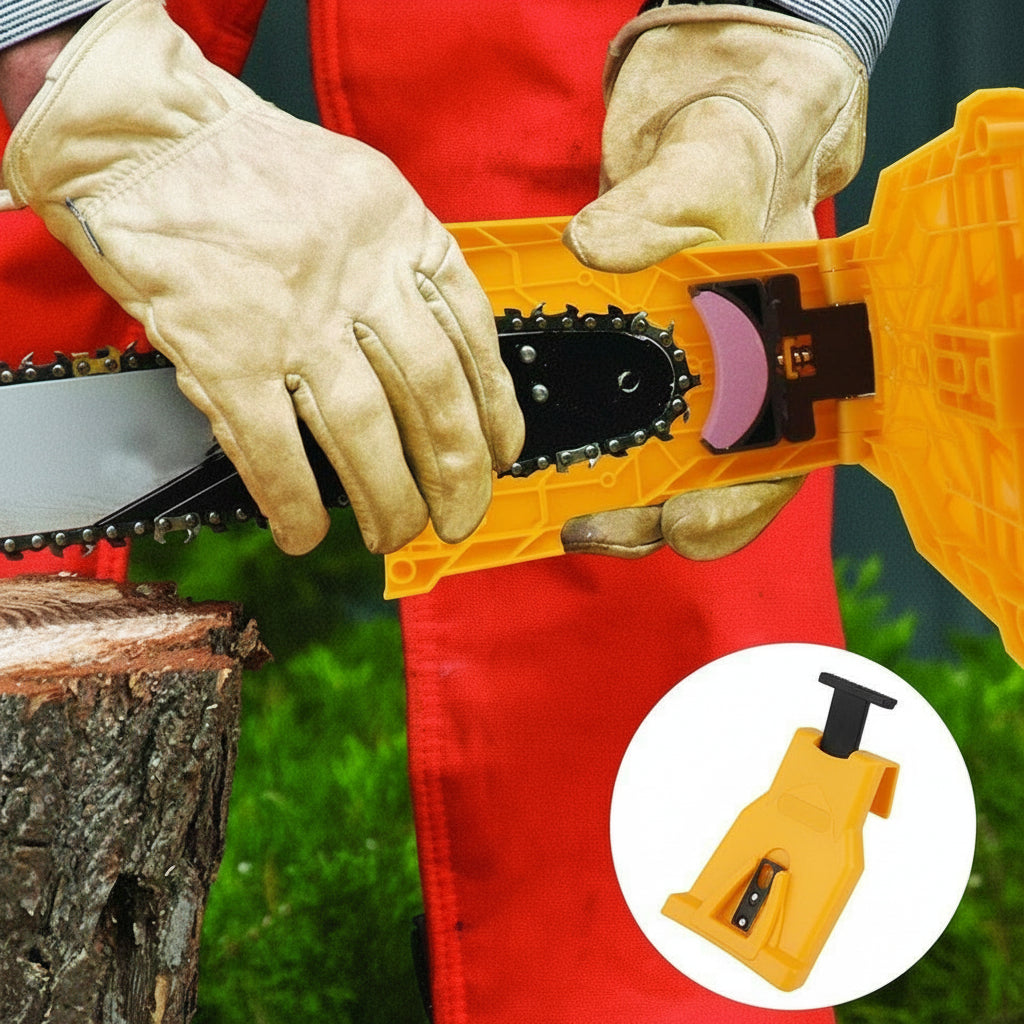 Chainsaw Sharpener Tool with 4 Durable Replacement Stones