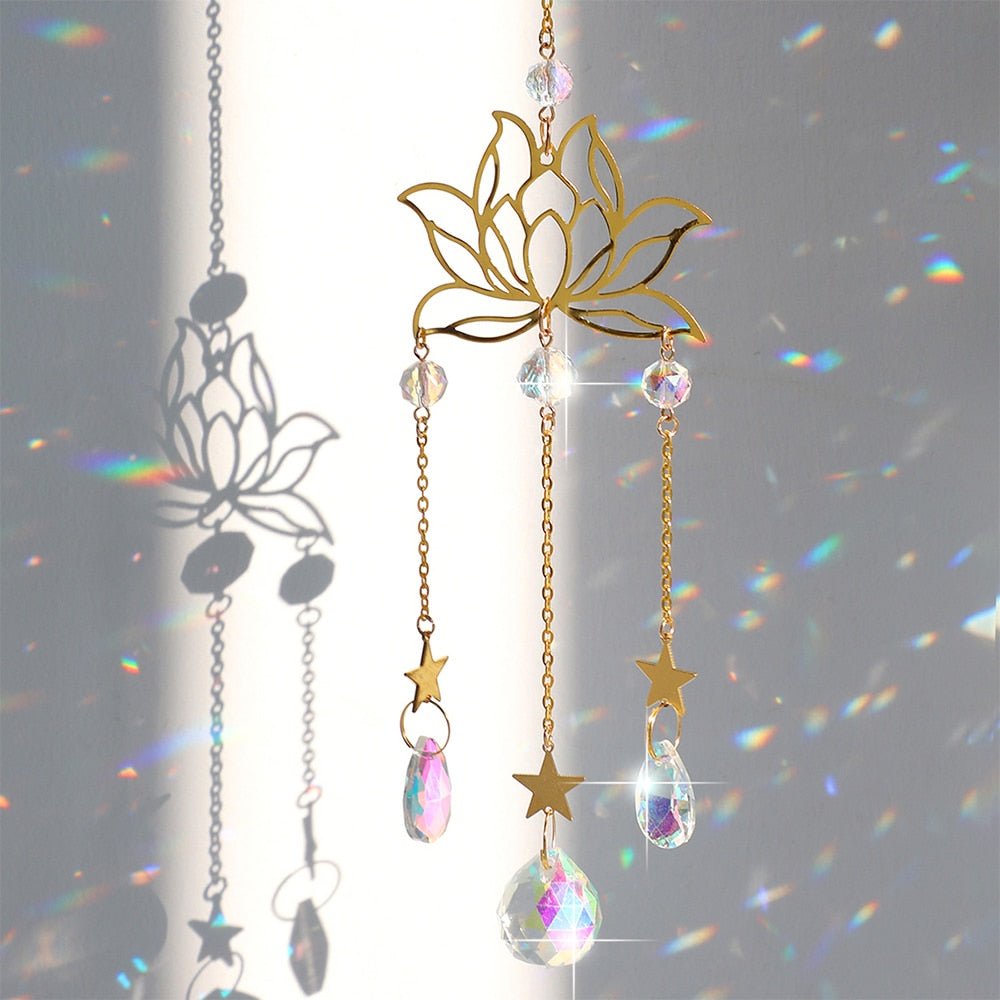 Chakra Crystal Lotus Suncatcher for Positive Energy