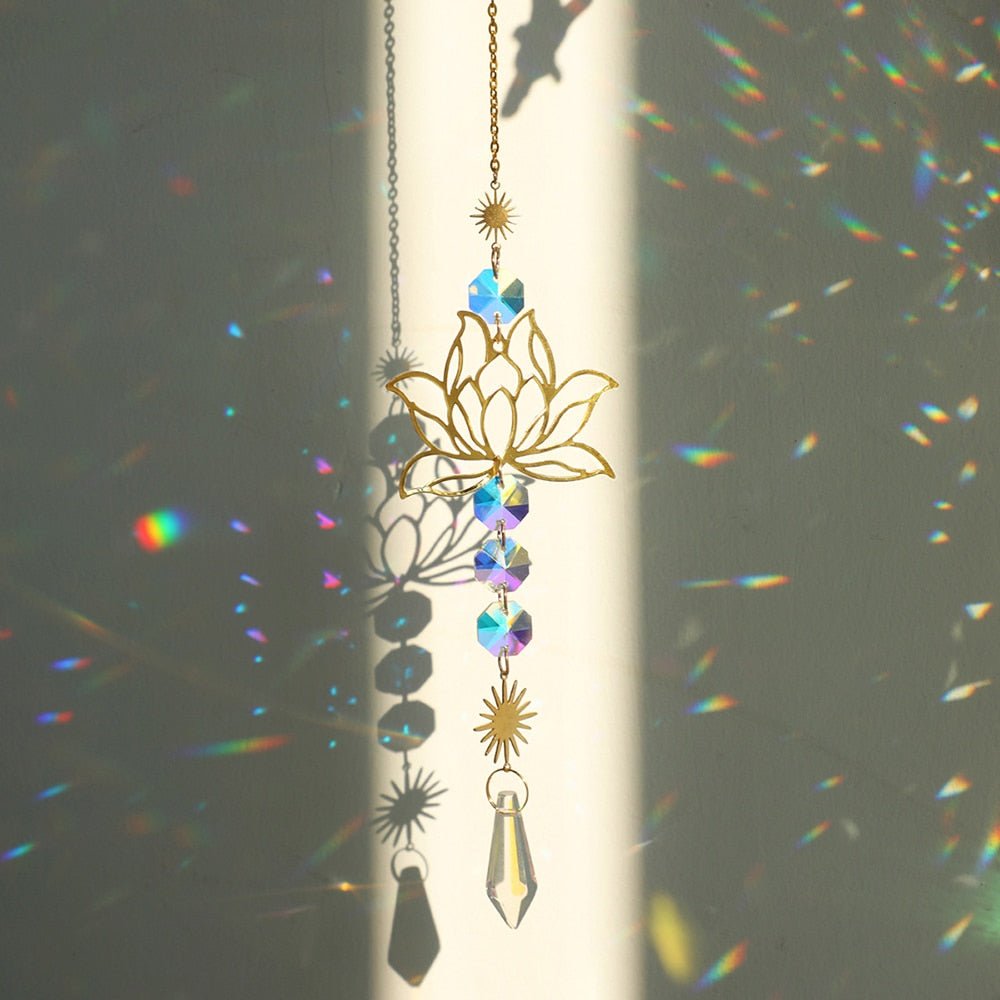 Chakra Crystal Lotus Suncatcher for Positive Energy