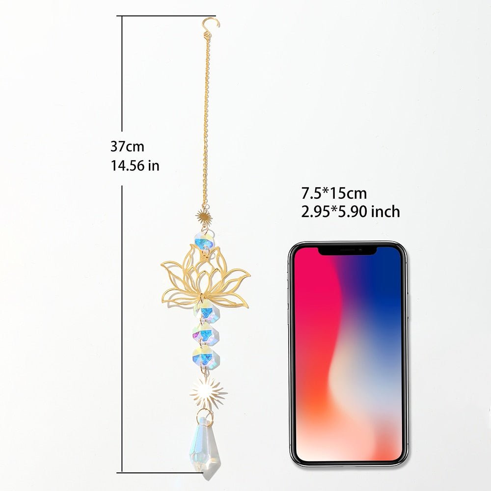 Chakra Crystal Lotus Suncatcher for Positive Energy