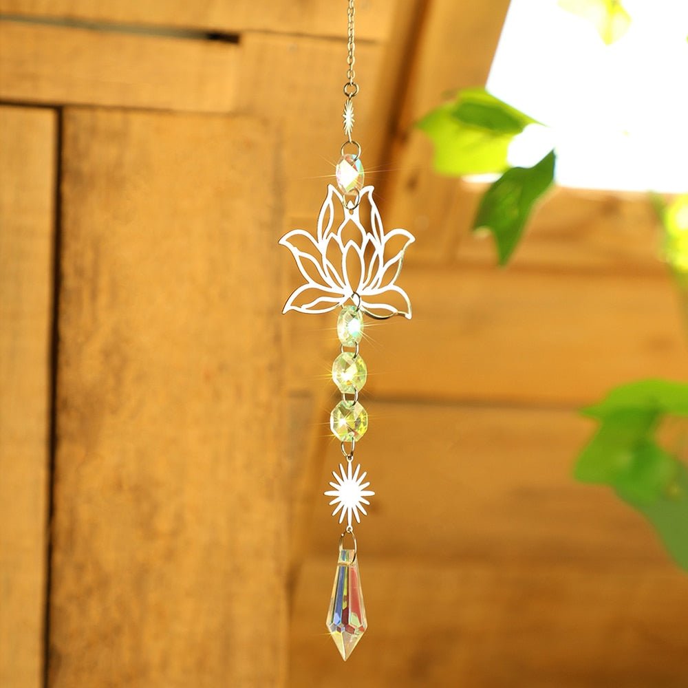 Chakra Crystal Lotus Suncatcher for Positive Energy