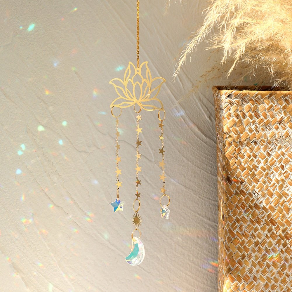 Chakra Crystal Lotus Suncatcher for Positive Energy
