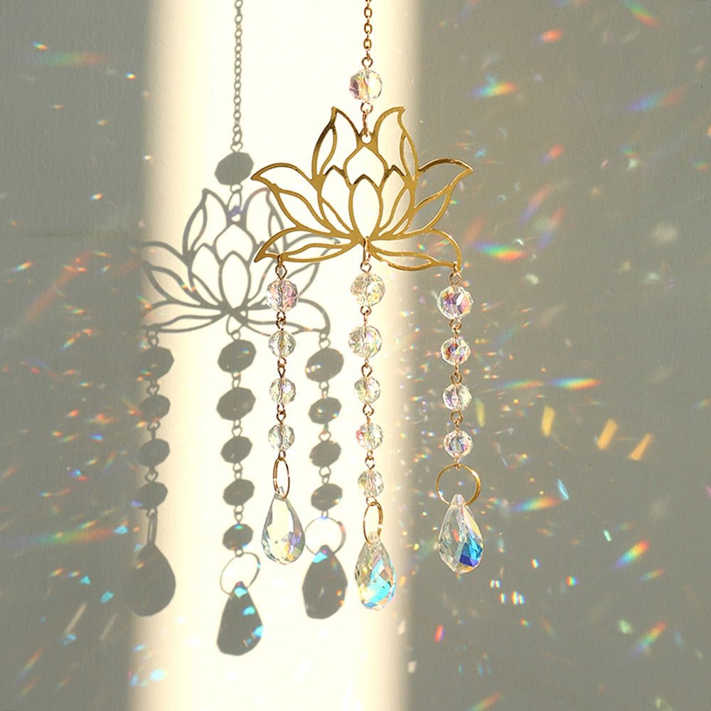 Chakra Crystal Lotus Suncatcher for Positive Energy