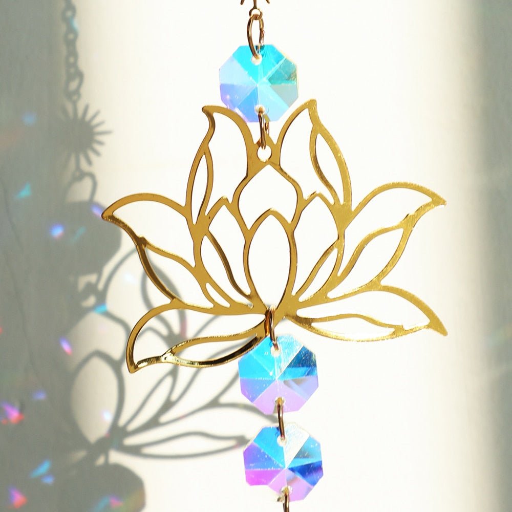 Chakra Crystal Lotus Suncatcher for Positive Energy