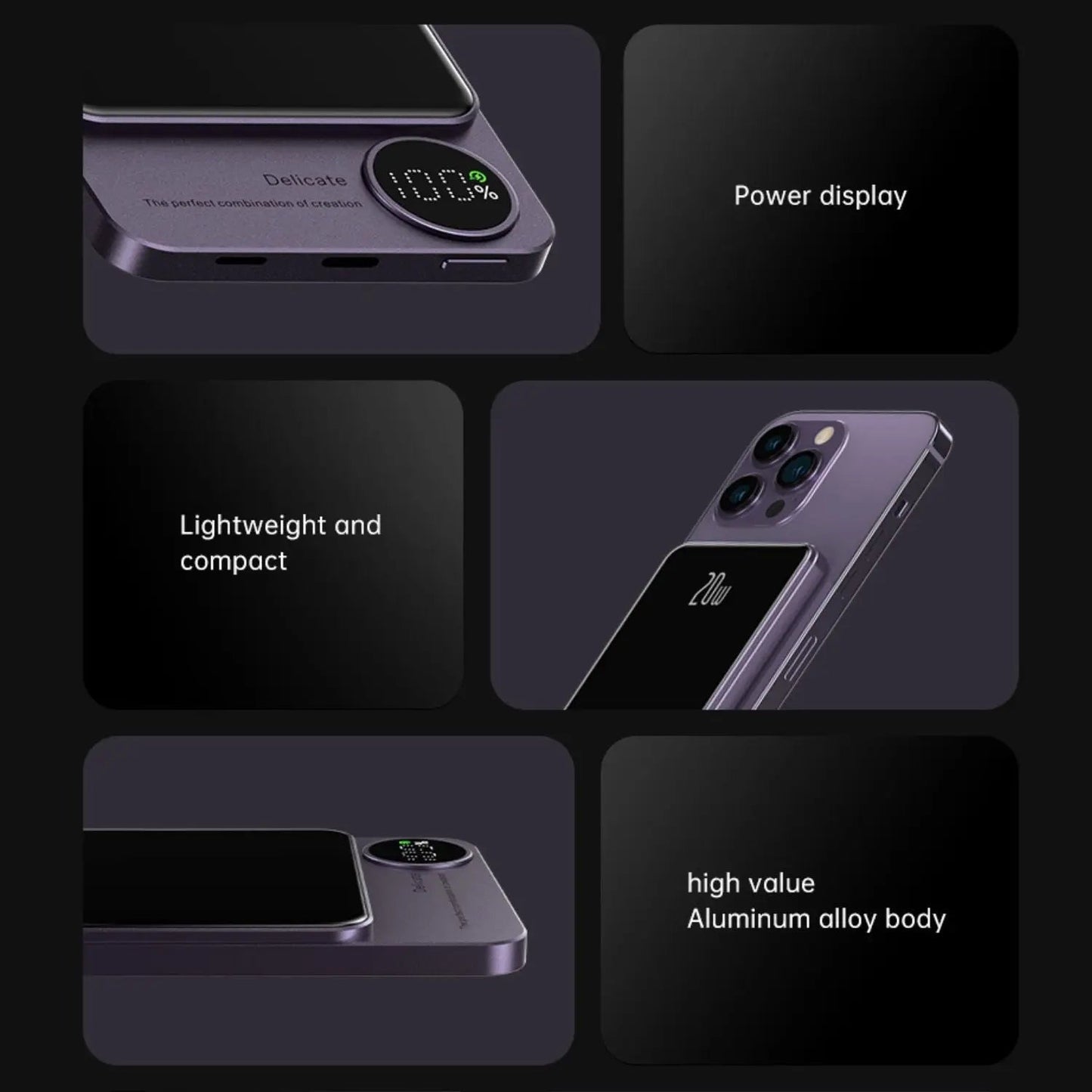 Magnetic Power Bank 10000mAh with Fast Wireless Charging