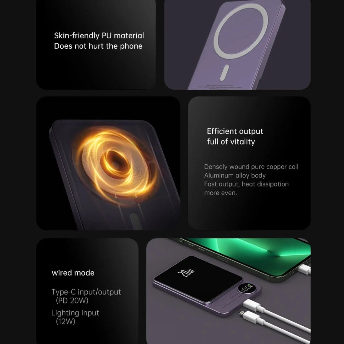 Magnetic Power Bank 10000mAh with Fast Wireless Charging