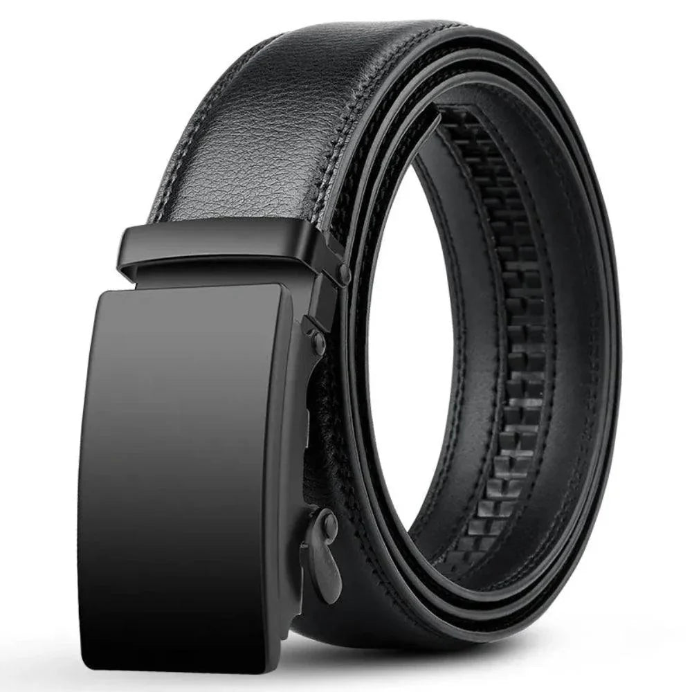 Adjustable PU Leather Dress Belt with Automatic Buckle