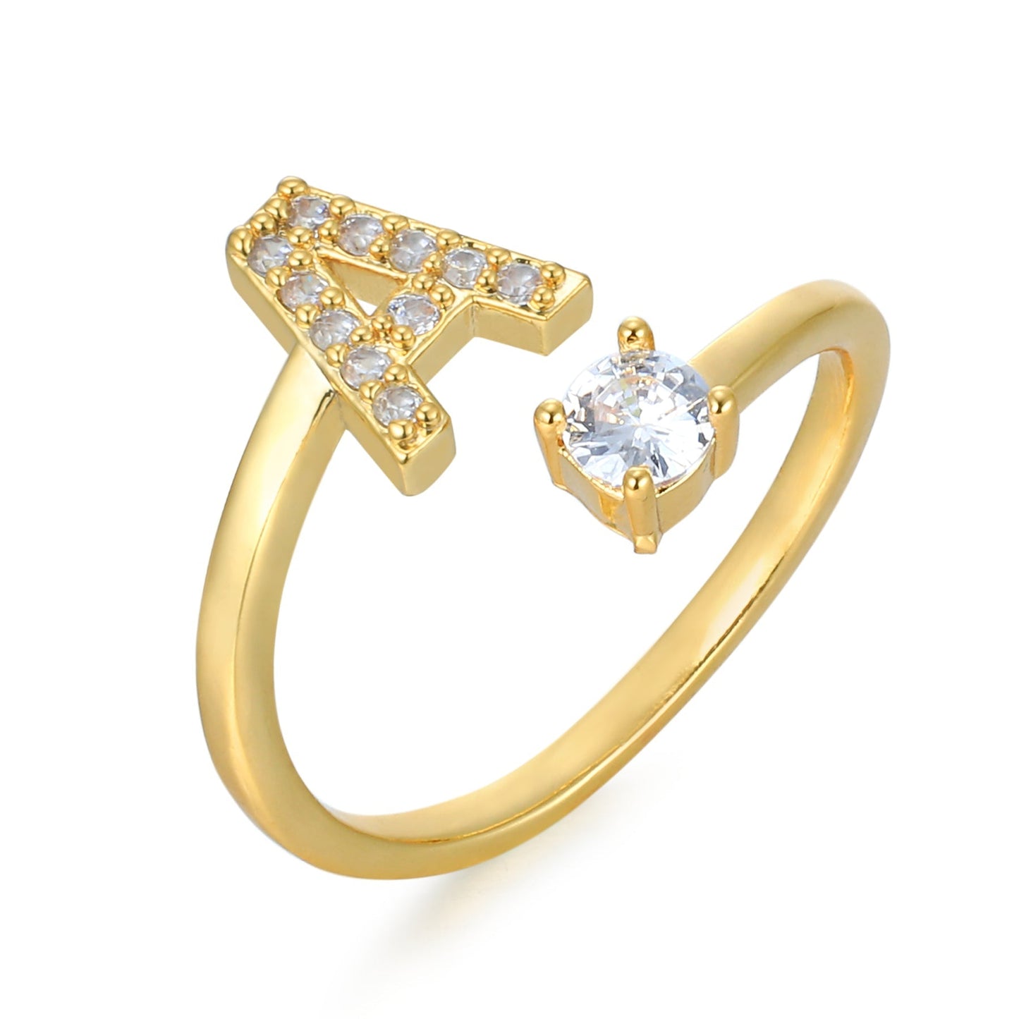 Personalized Elegant Letter Ring with Adjustable Fit