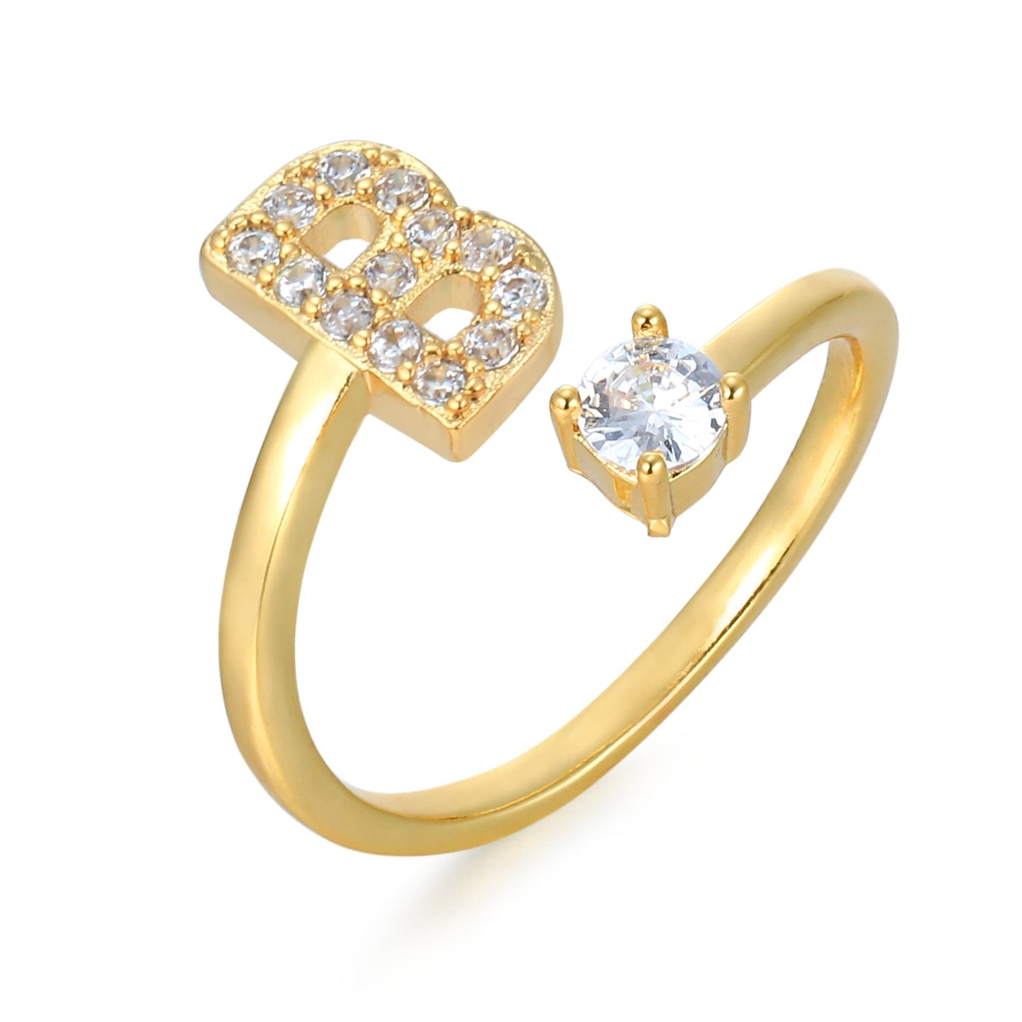 Personalized Elegant Letter Ring with Adjustable Fit