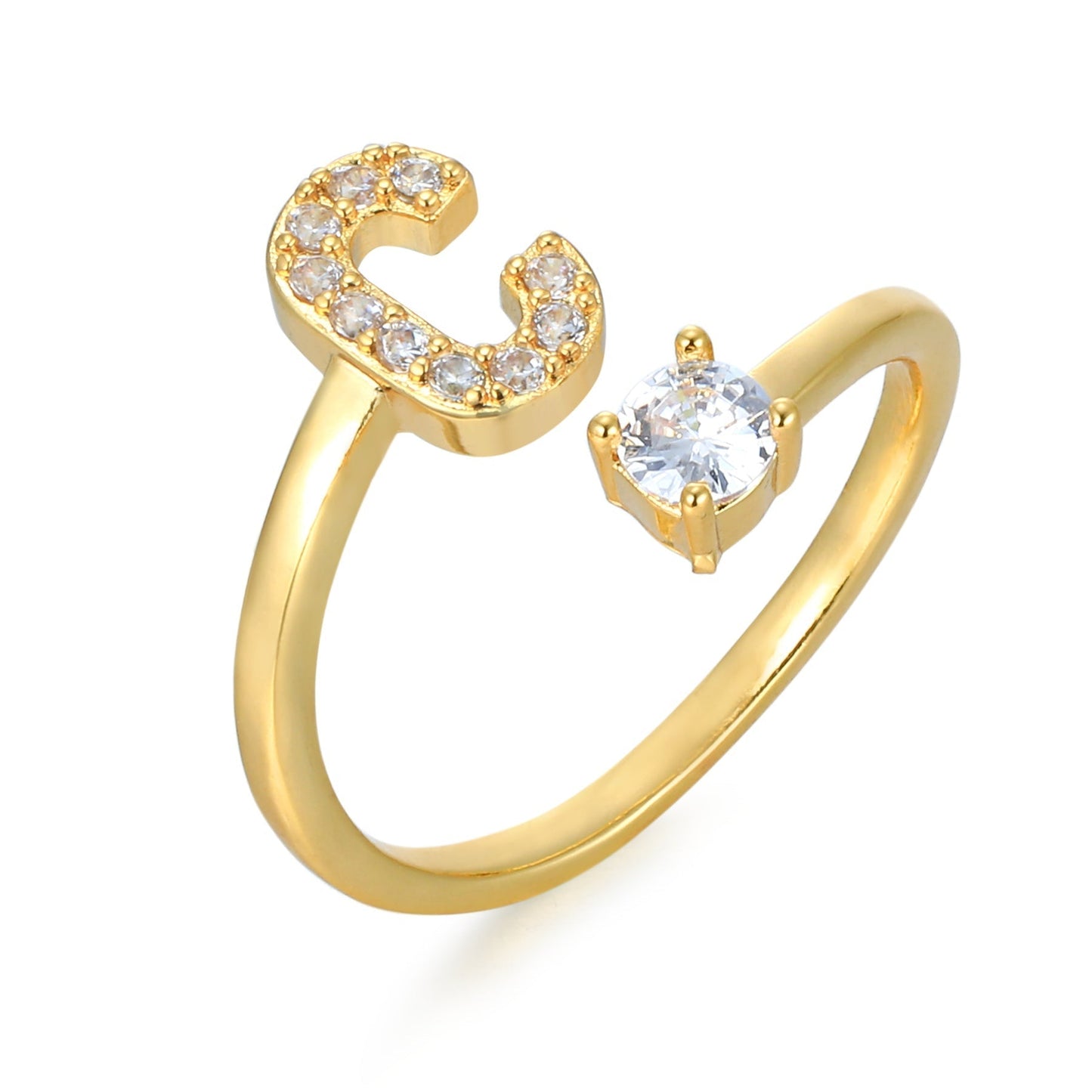 Personalized Elegant Letter Ring with Adjustable Fit