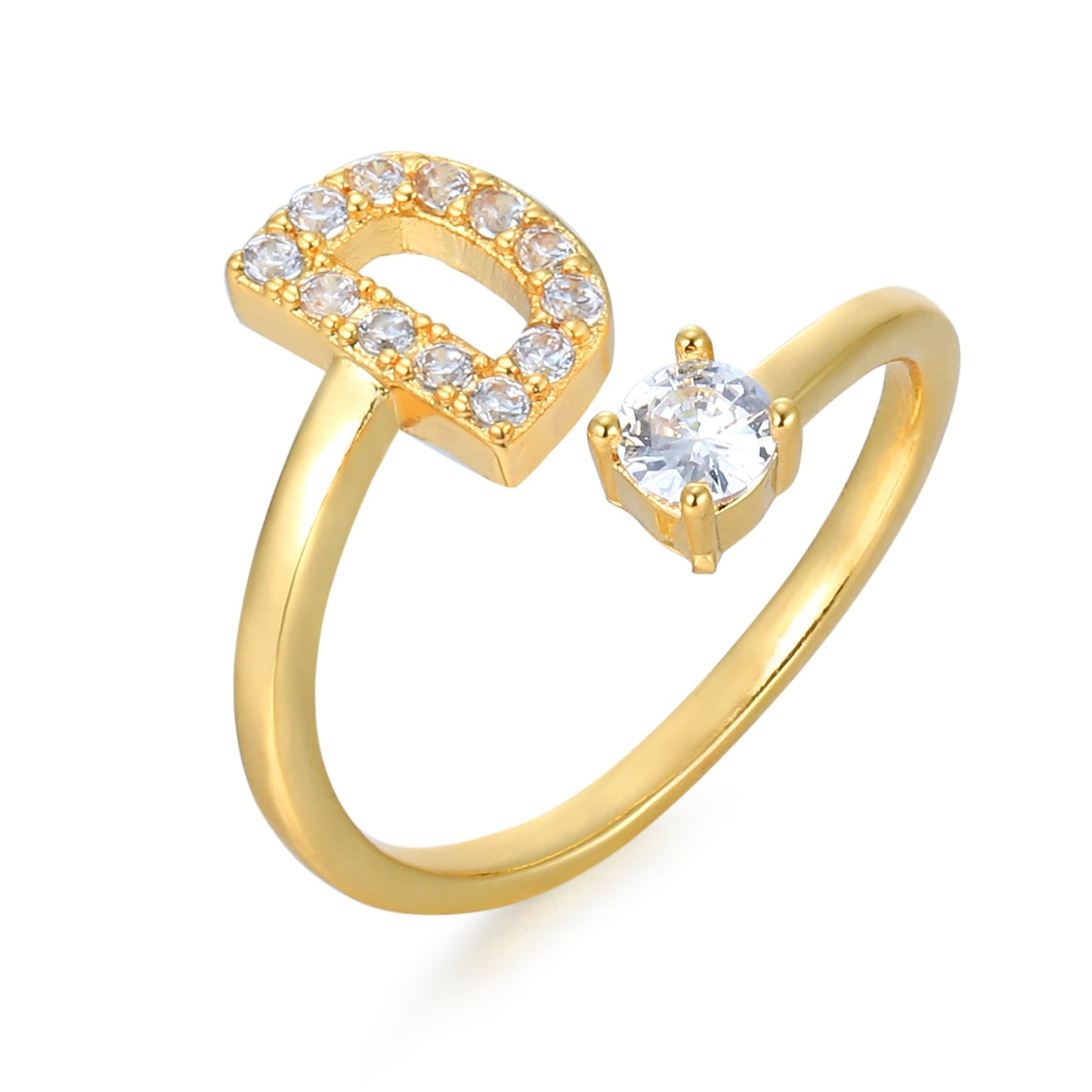 Personalized Elegant Letter Ring with Adjustable Fit
