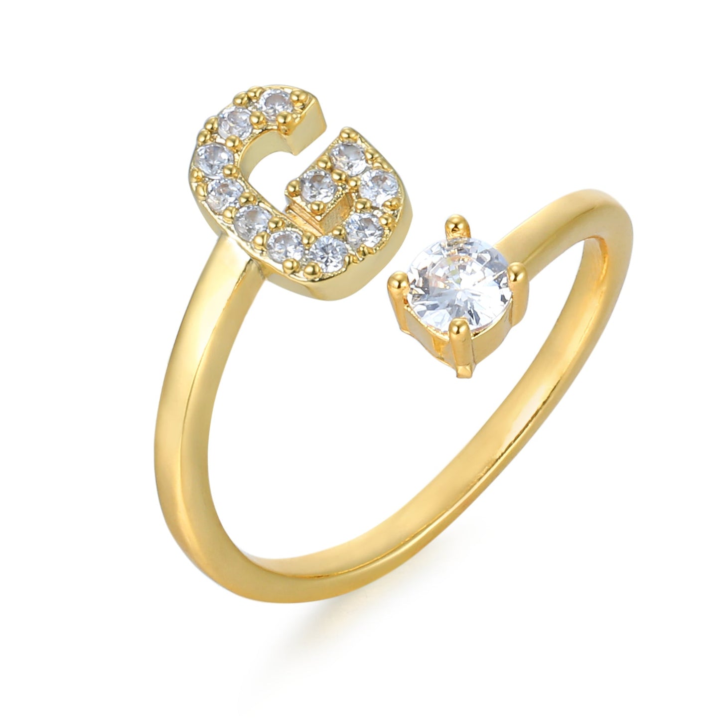 Personalized Elegant Letter Ring with Adjustable Fit