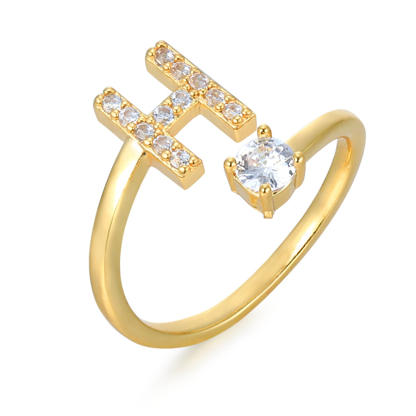 Personalized Elegant Letter Ring with Adjustable Fit