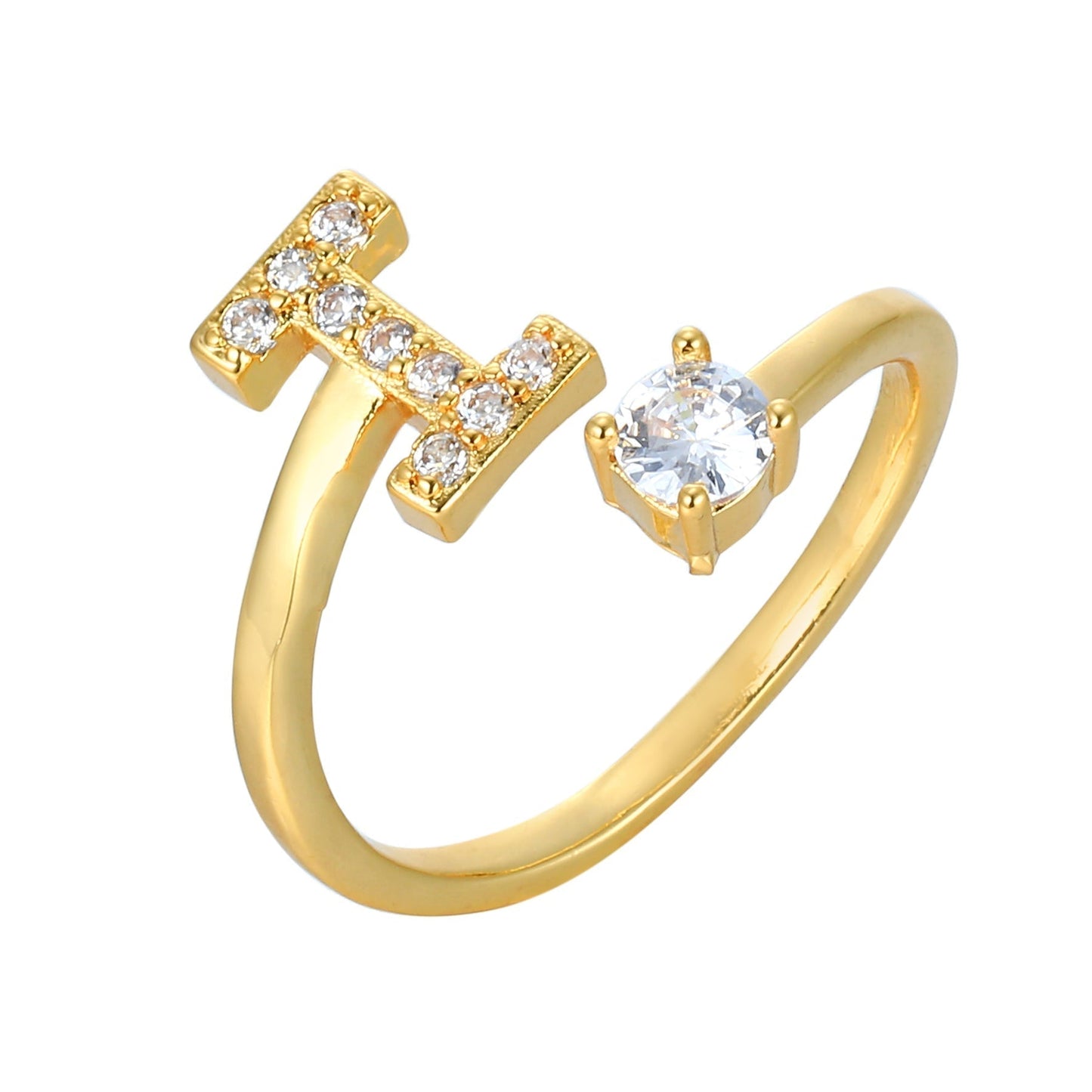 Personalized Elegant Letter Ring with Adjustable Fit