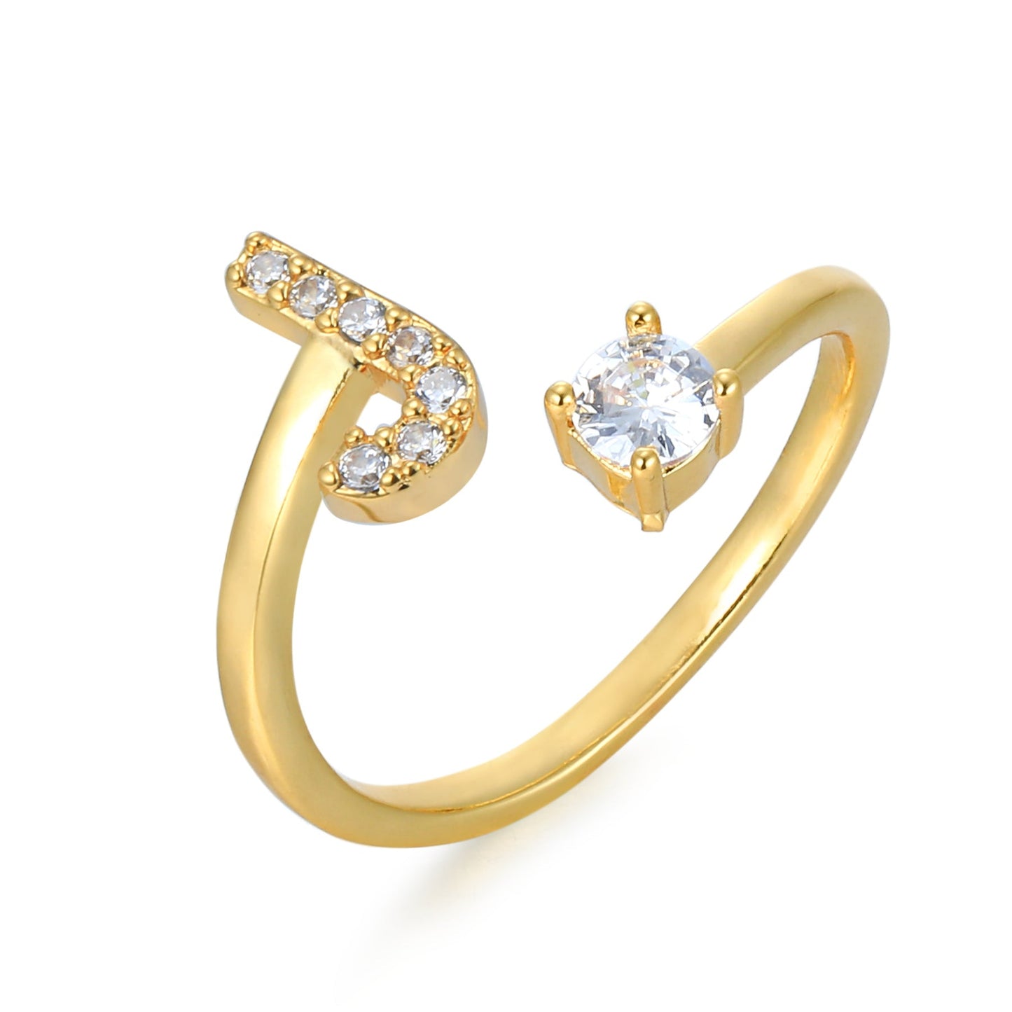 Personalized Elegant Letter Ring with Adjustable Fit