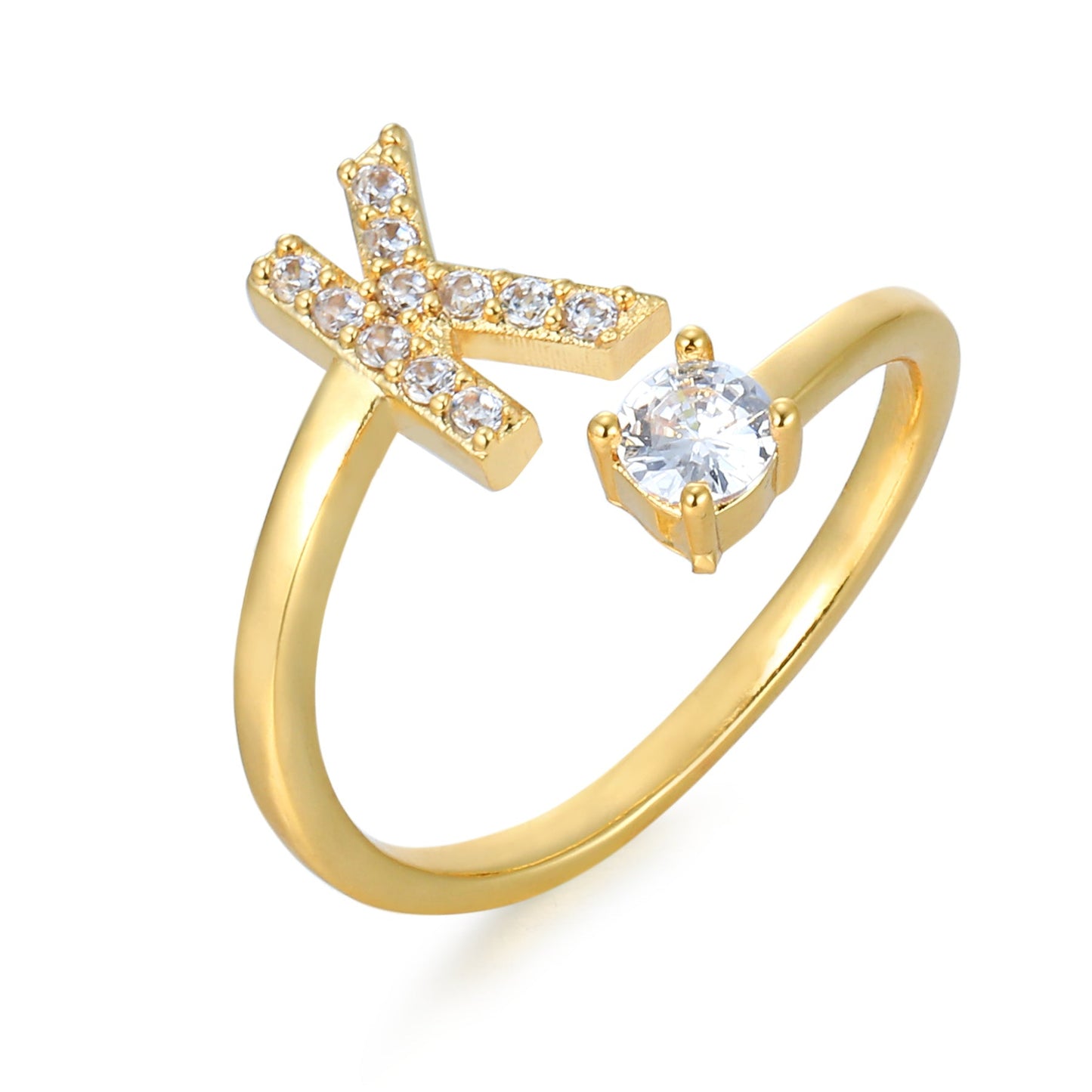 Personalized Elegant Letter Ring with Adjustable Fit