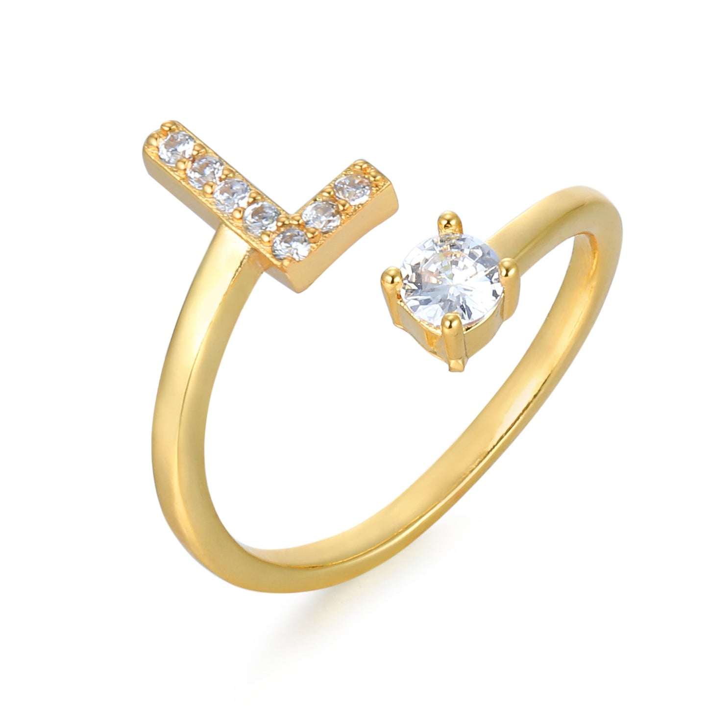Personalized Elegant Letter Ring with Adjustable Fit