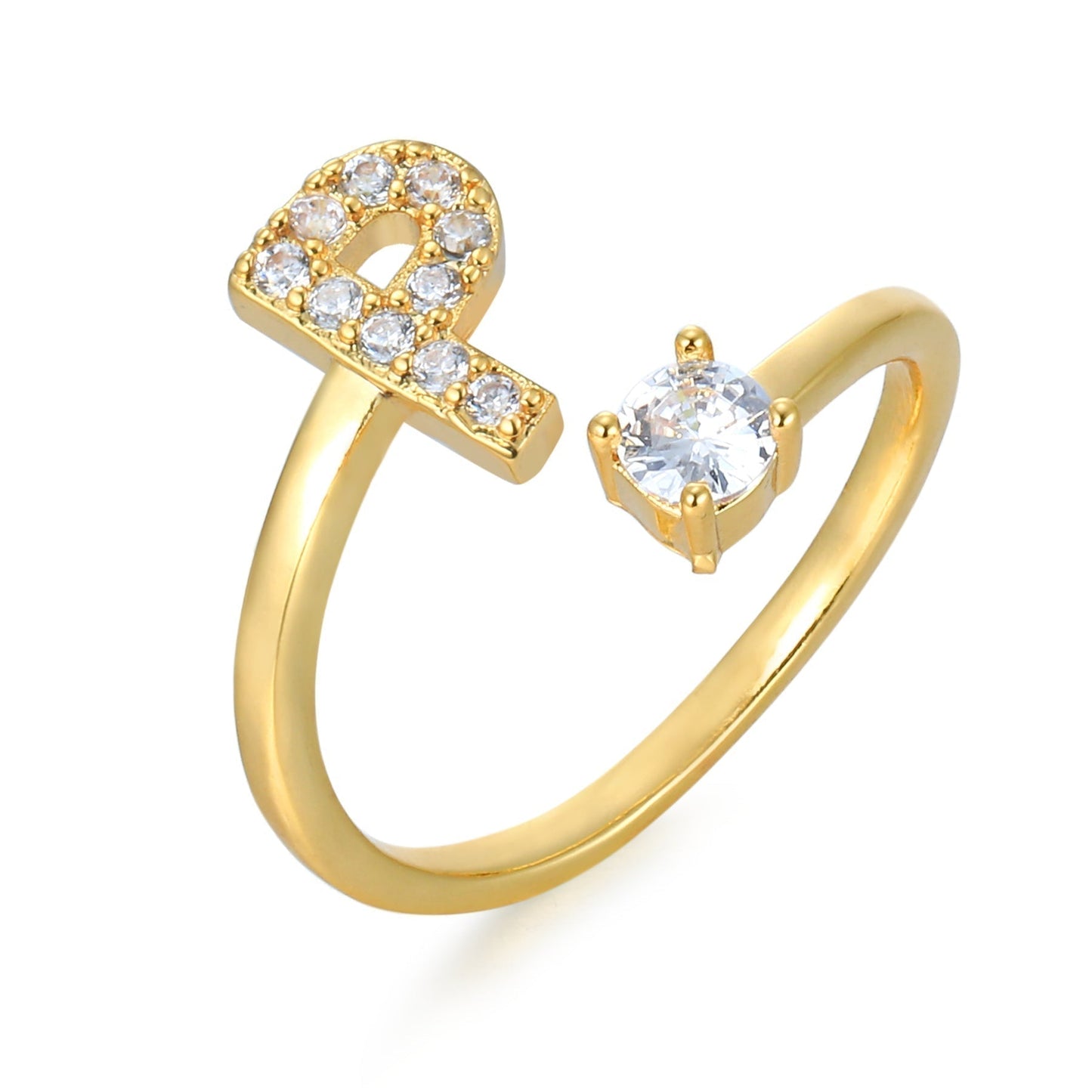 Personalized Elegant Letter Ring with Adjustable Fit