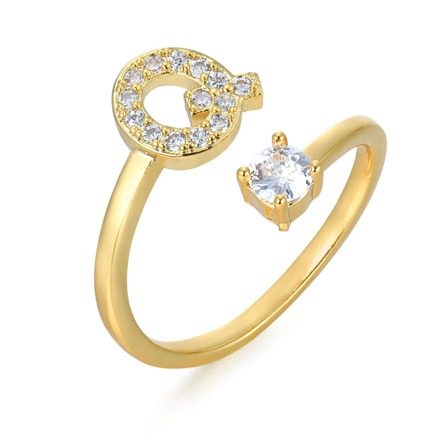 Personalized Elegant Letter Ring with Adjustable Fit
