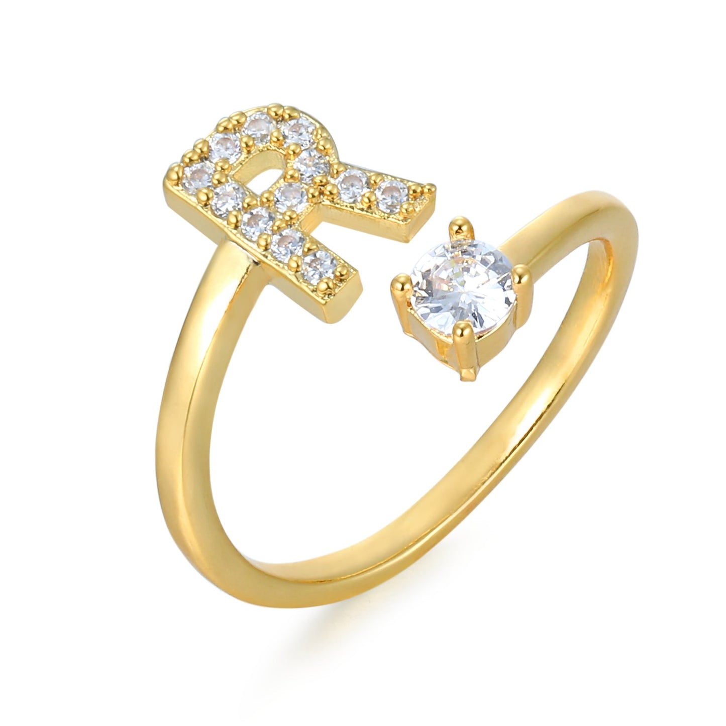 Personalized Elegant Letter Ring with Adjustable Fit