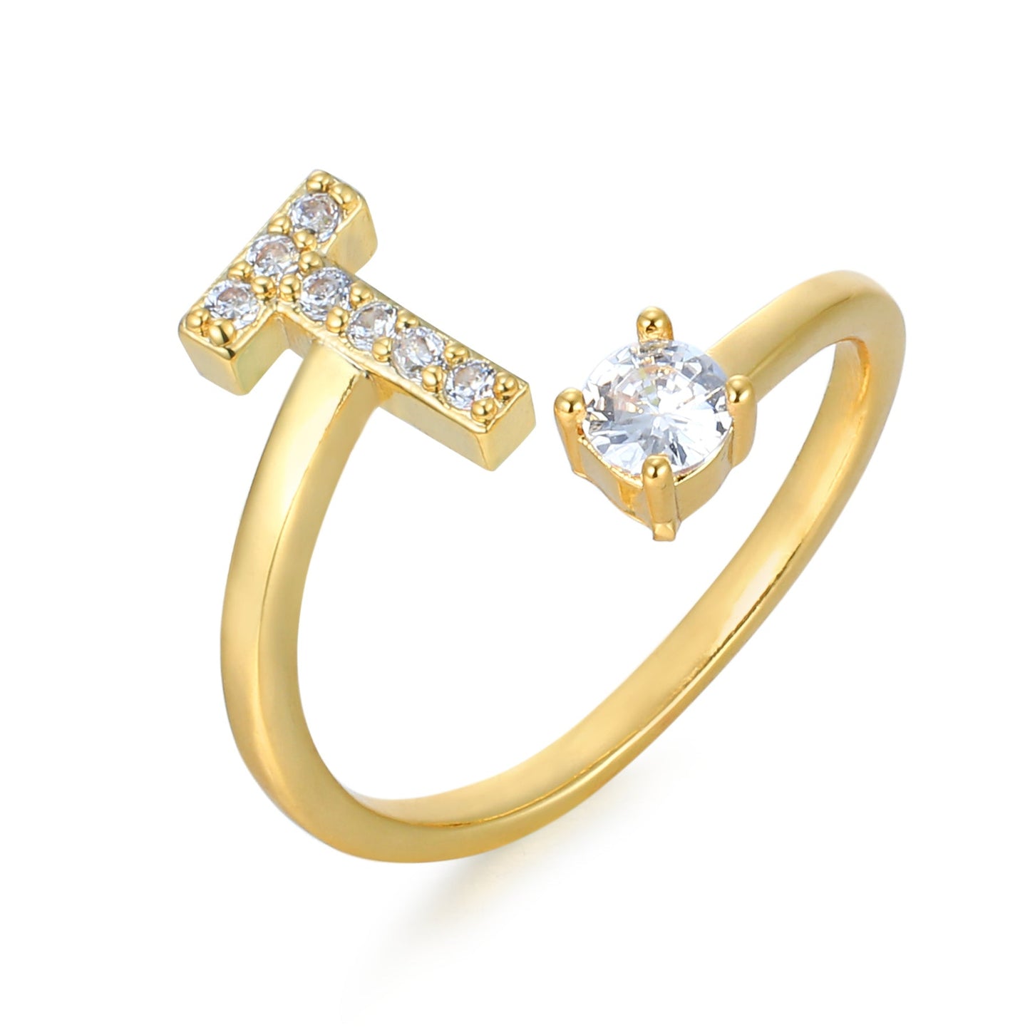 Personalized Elegant Letter Ring with Adjustable Fit