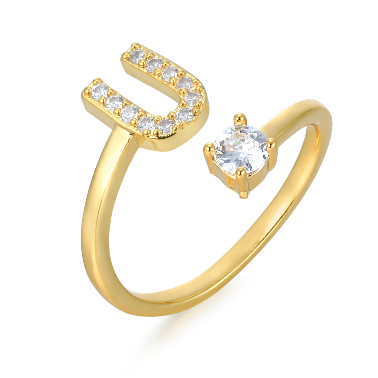 Personalized Elegant Letter Ring with Adjustable Fit