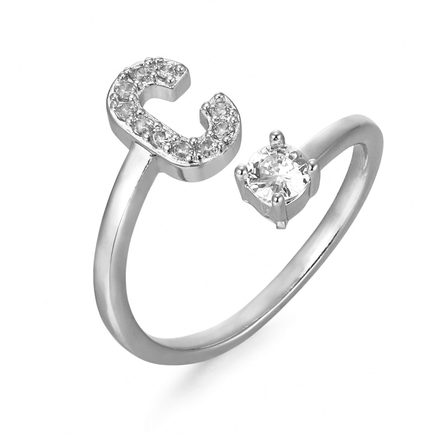Personalized Elegant Letter Ring with Adjustable Fit