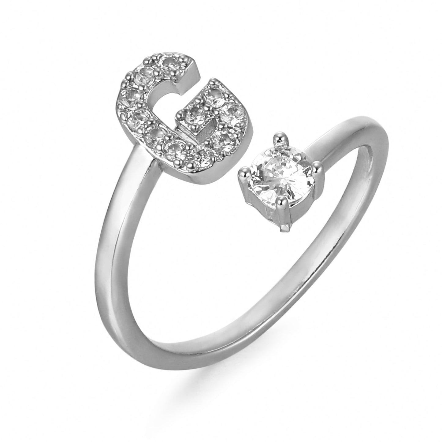 Personalized Elegant Letter Ring with Adjustable Fit