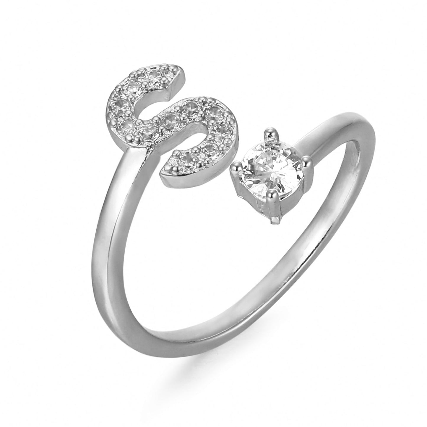 Personalized Elegant Letter Ring with Adjustable Fit