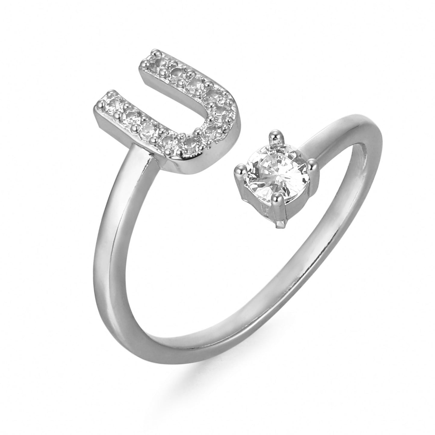 Personalized Elegant Letter Ring with Adjustable Fit