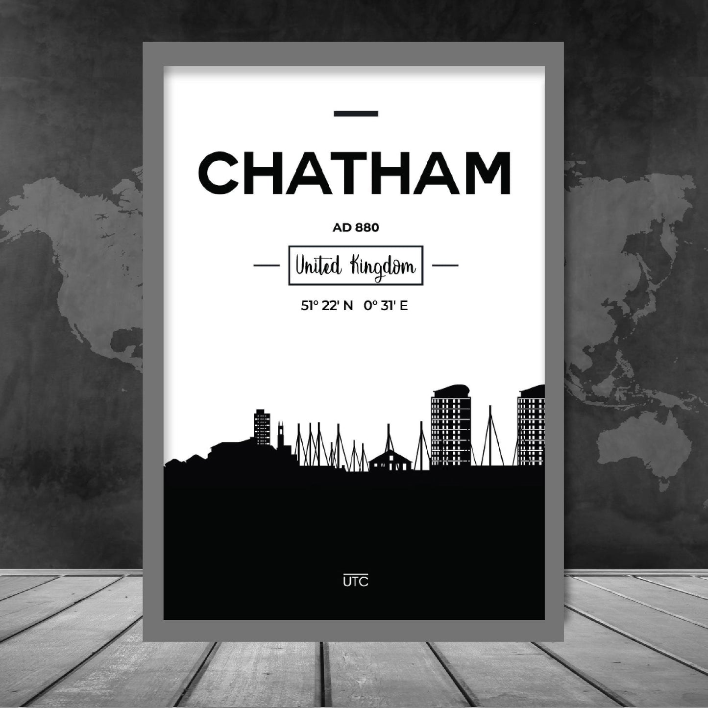 City Skyline Silhouette Art Print on Matte Paper