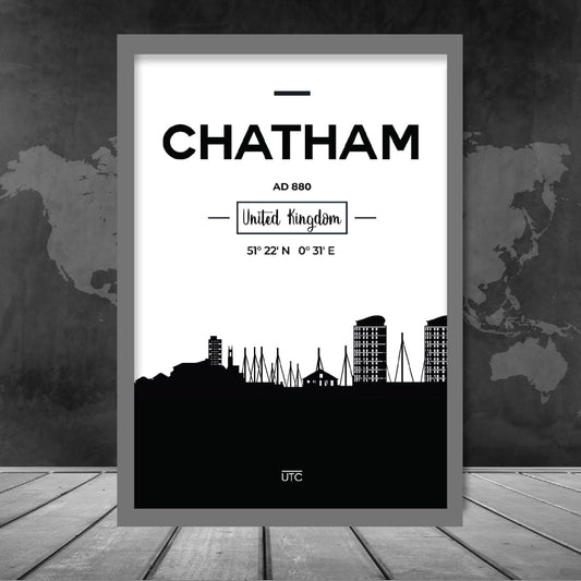 City Skyline Silhouette Art Print on Matte Paper