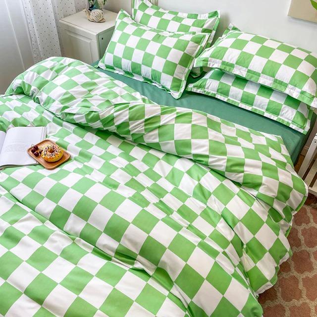 Checked Polyester Bedding Set