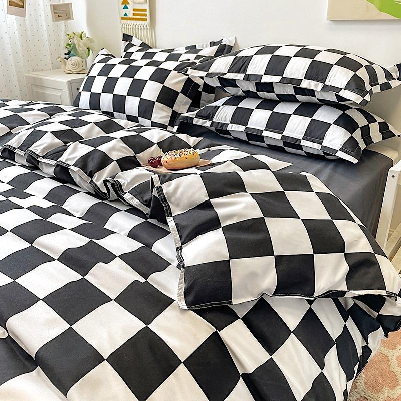 Checked Polyester Bedding Set