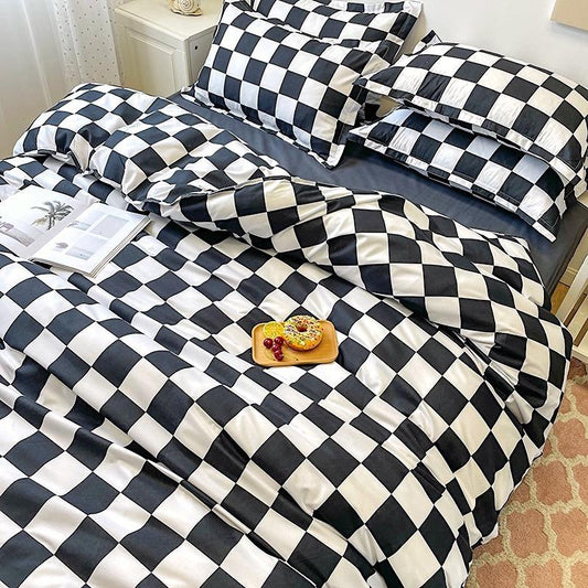 Checked Polyester Bedding Set