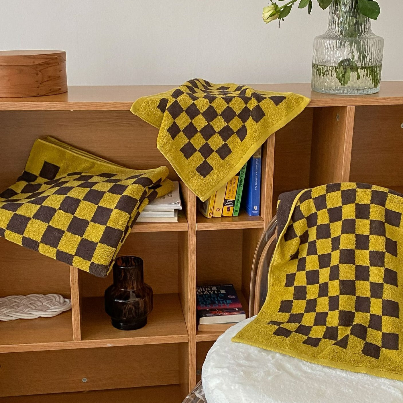 Checkerboard Plus Cotton Bath and Hand Towels