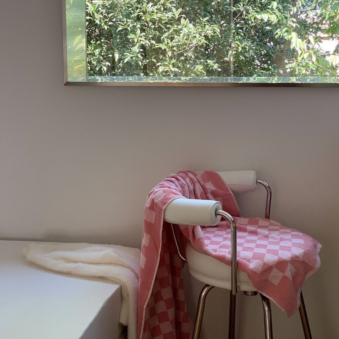 Checkerboard Cotton Bath and Hand Towels Set
