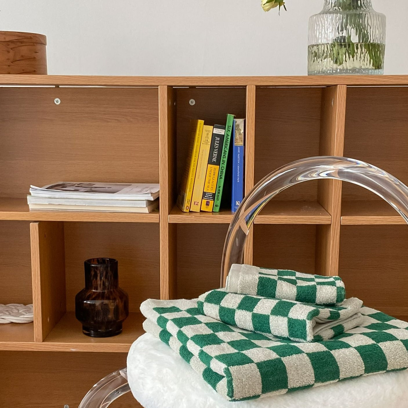 Checkerboard Plus Cotton Bath and Hand Towels