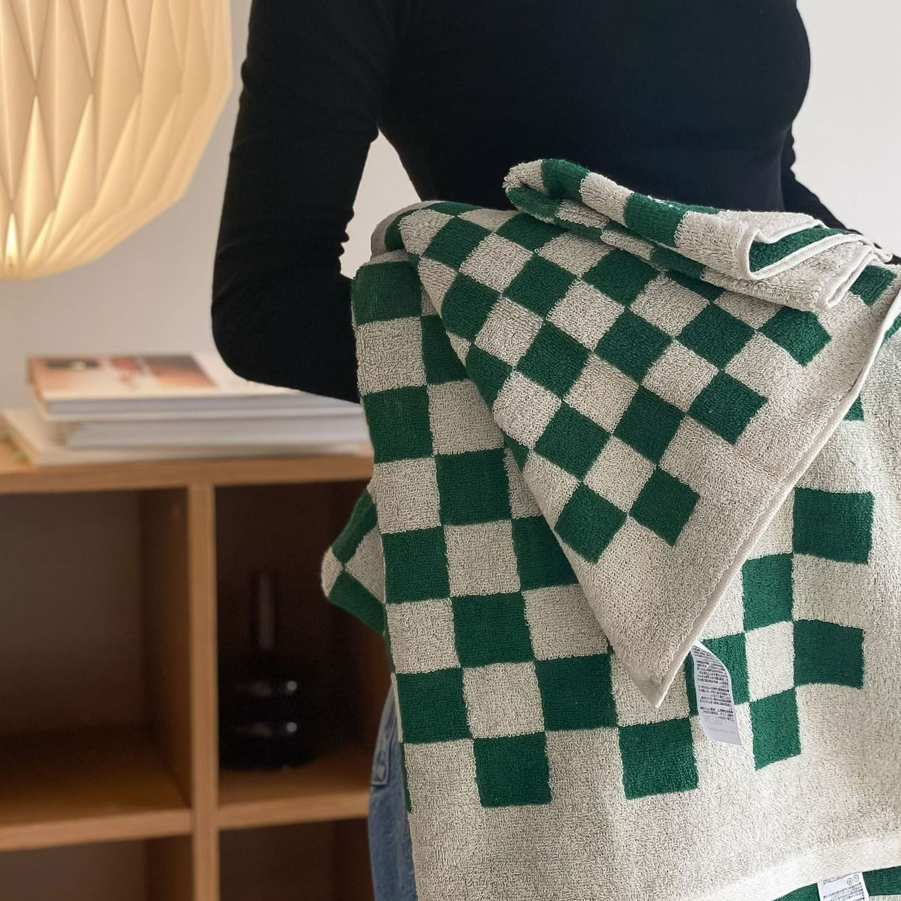 Checkerboard Plus Cotton Bath and Hand Towels