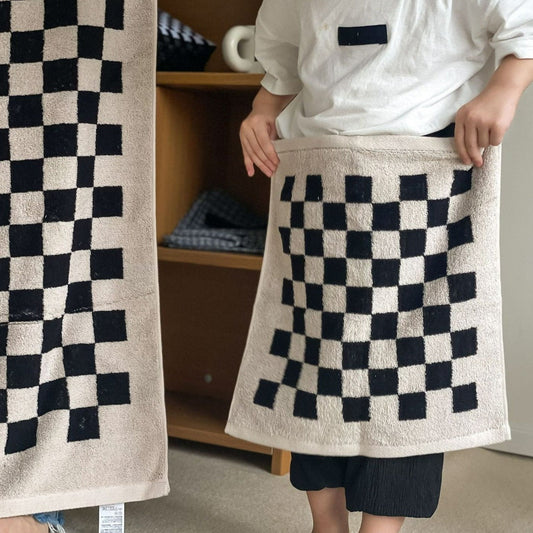 Checkerboard Plus Cotton Bath and Hand Towels