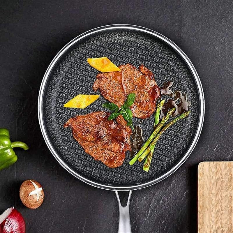 Stainless Steel Non-Stick Frying Pan with Scratch-Resistant Technology