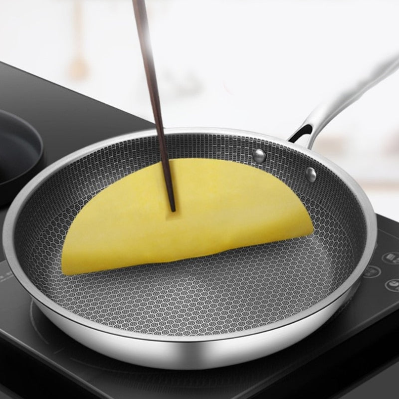 Stainless Steel Non-Stick Frying Pan with Scratch-Resistant Technology
