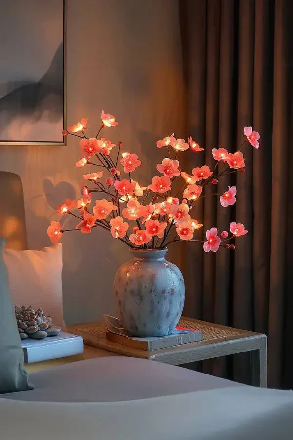 LED Flower Branch Lights - Battery-Powered Floral Table Decor