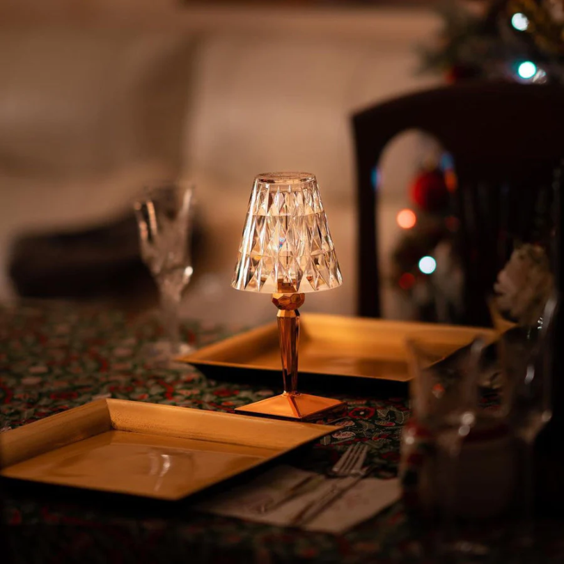 Crystal Table Lamp with Chic Design and Ambient Lighting