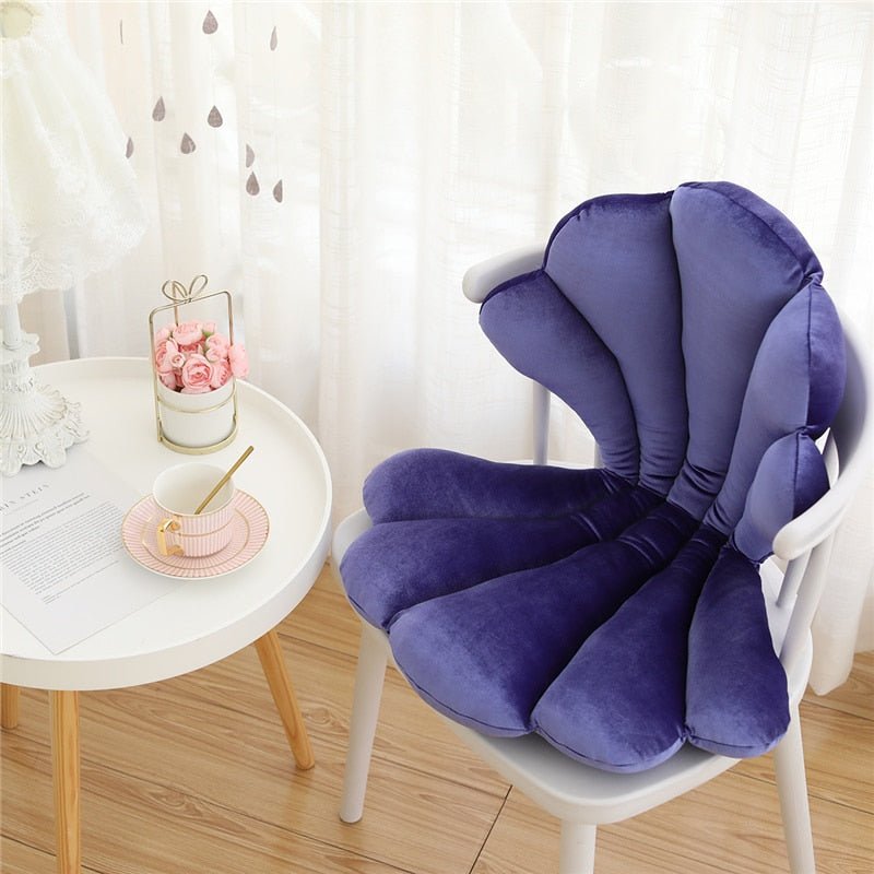 Shell Design Velvet Cushion for Dining and Living Spaces