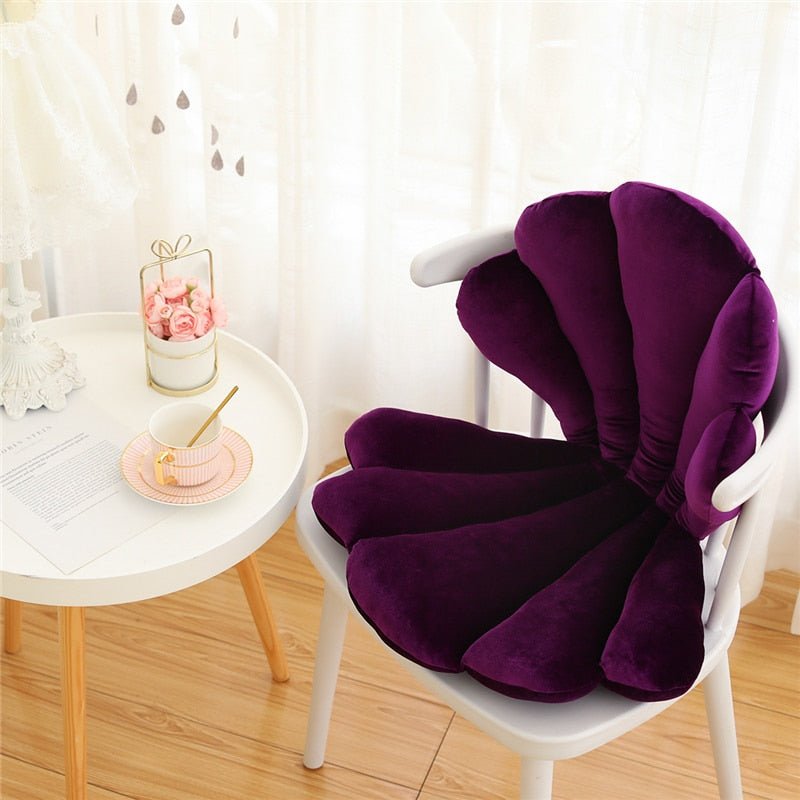 Shell Design Velvet Cushion for Dining and Living Spaces