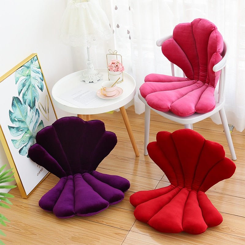 Shell Design Velvet Cushion for Dining and Living Spaces