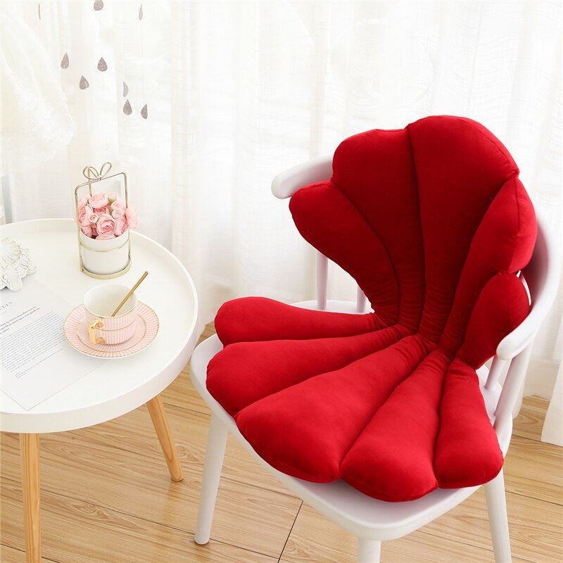 Shell Design Velvet Cushion for Dining and Living Spaces
