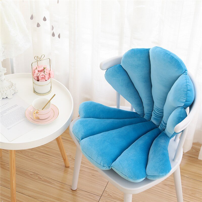 Shell Design Velvet Cushion for Dining and Living Spaces