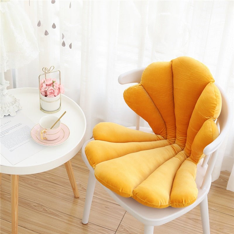 Shell Design Velvet Cushion for Dining and Living Spaces